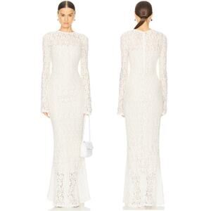 L'Academie White Lace Maxi Dress